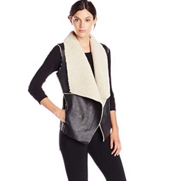 Jack by BB Dakota Jackets & Blazers - Jack Dobry Crackle Faux Suede and Shearling Vest